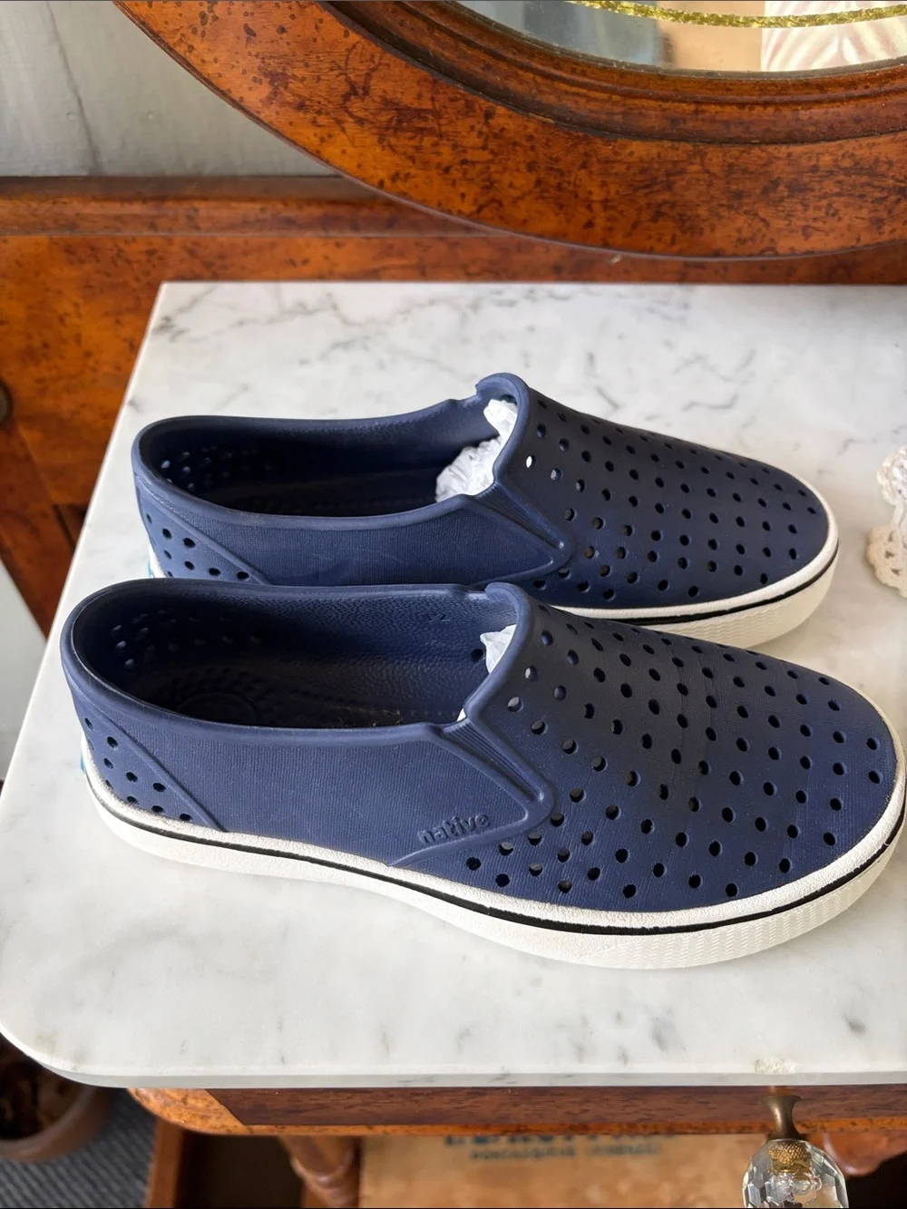 Native Boys Slip-On Perforated Casual Shoes - Navy
